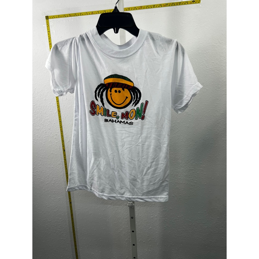 Dorsett Sportswear Smile Mon Bahamas Graphic T-Shirt White Kids Size 14-16